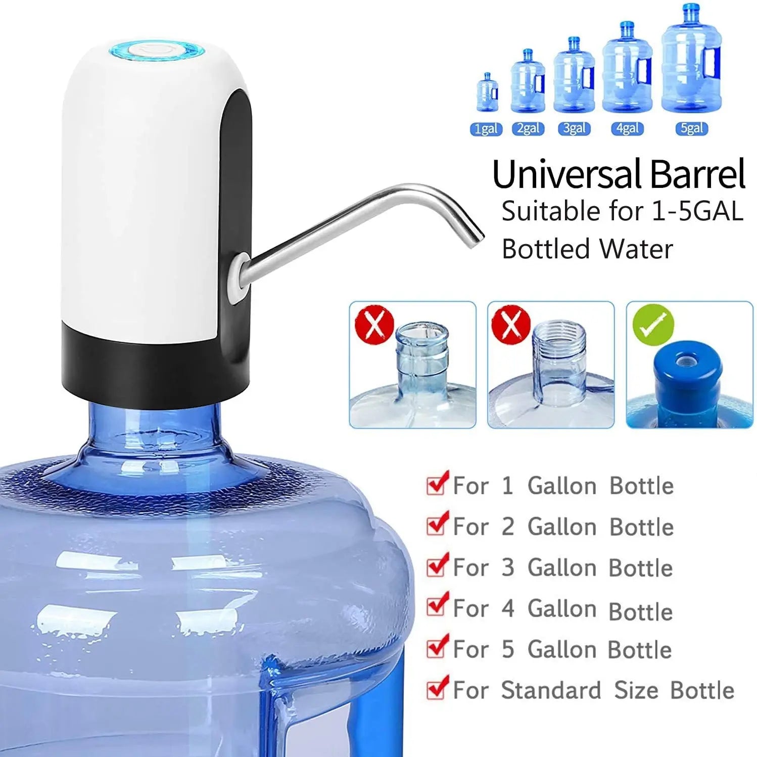 USB Water Bottle Pump Dispenser